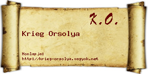 Krieg Orsolya névjegykártya